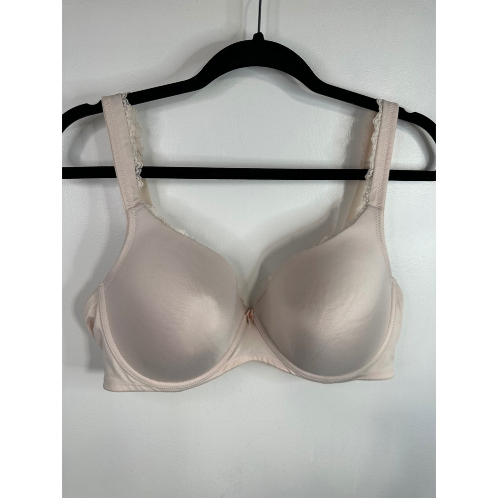 Triumph Lightly Padded Full Coverage Bra Beige Lace Trim‎ Underwire Size 40D